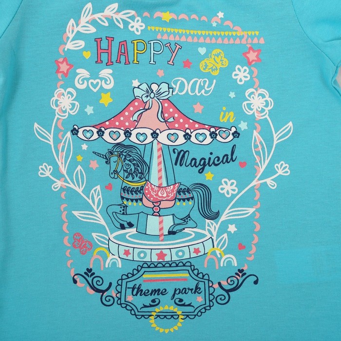 Футболка для девочки, рост 92 см, цвет бирюзовый