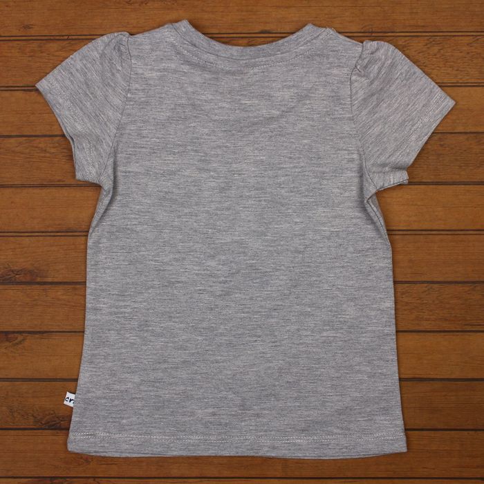 Футболка для девочки, рост 80 см, цвет серый меланж