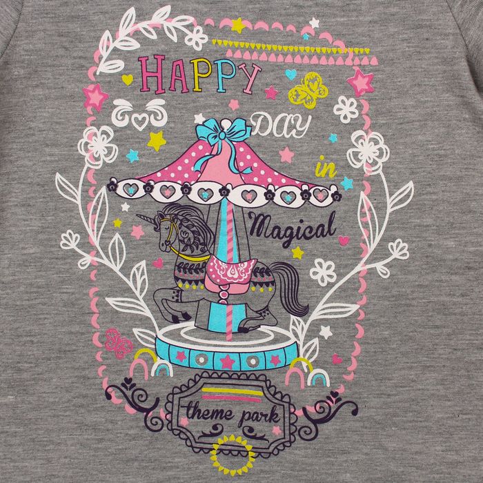 Футболка для девочки, рост 86 см, цвет серый меланж