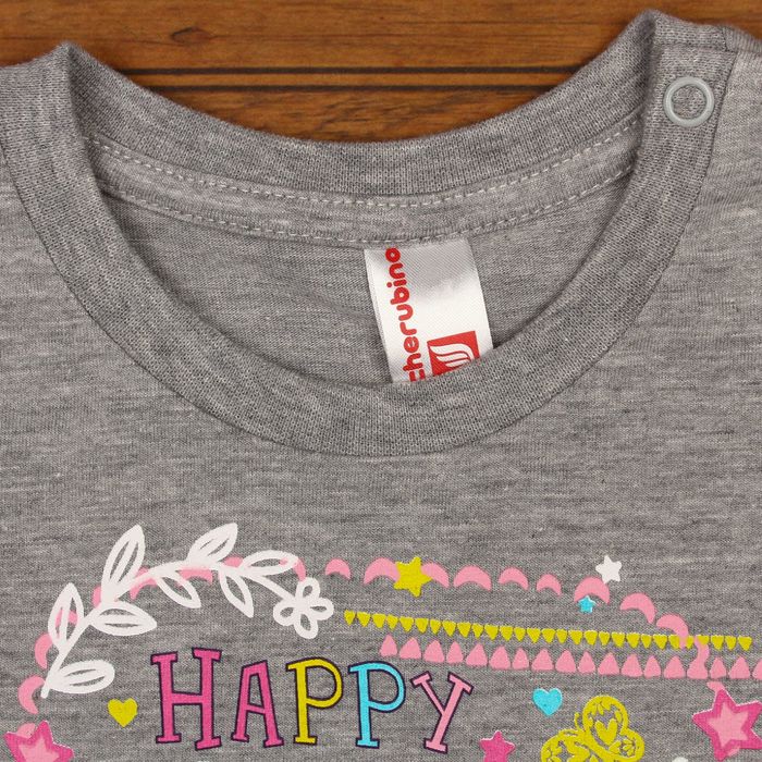 Футболка для девочки, рост 92 см, цвет серый меланж