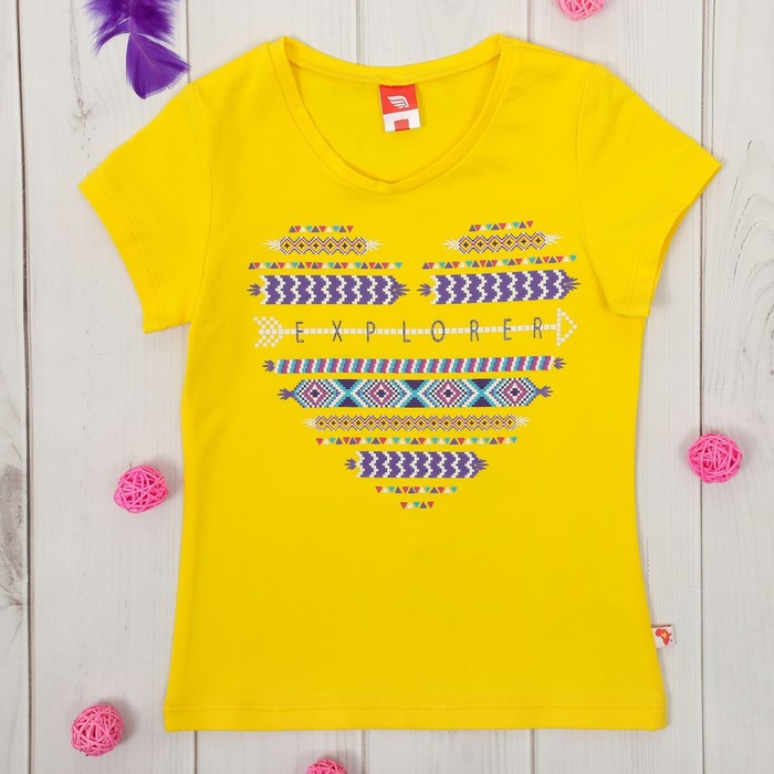 Футболка для девочки, рост 104 см, цвет жёлтый