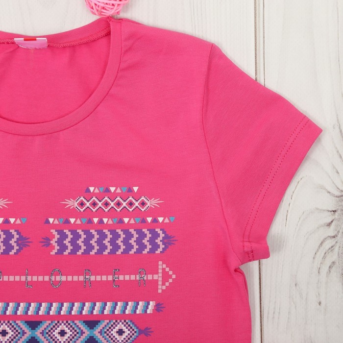 Футболка для девочки, рост 110 см, цвет розовый