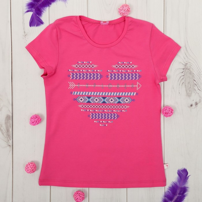 Футболка для девочки, рост 116 см, цвет розовый