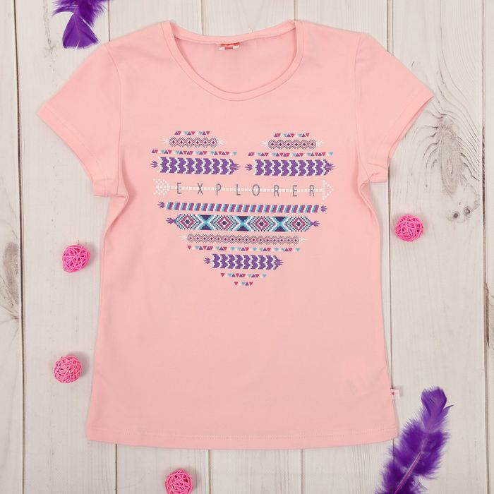 Футболка для девочки, рост 116 см, цвет светло-розовый