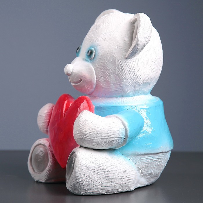 Копилка "Мишка с сердцем" белый 26см