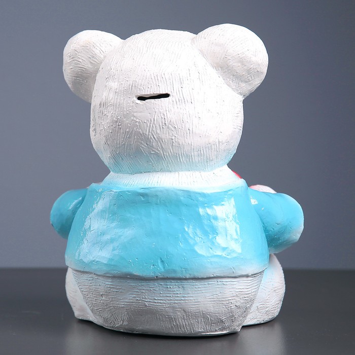 Копилка "Мишка с сердцем" белый 26см