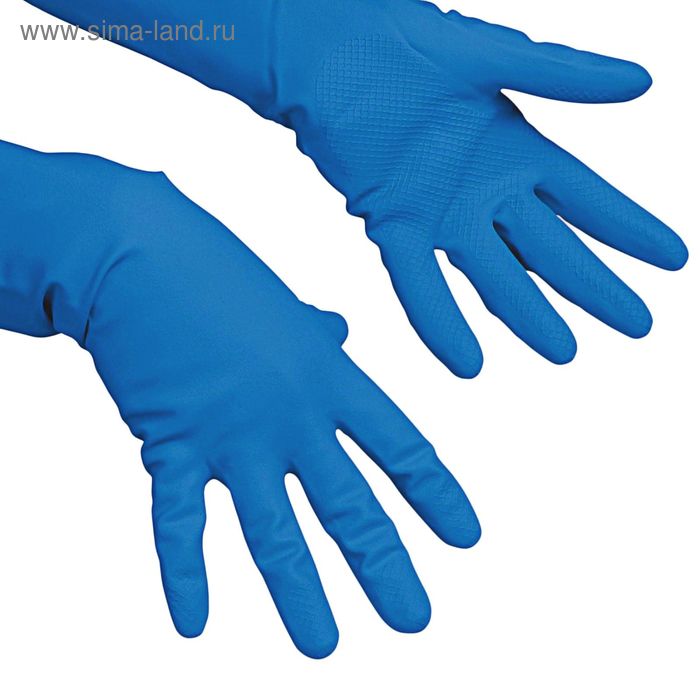 Перчатки Vileda для профессиональной уборки, многоцелевые, размер М, цвет голубой перчатки vileda контракт для профессиональной уборки размер xl цвет жёлтый