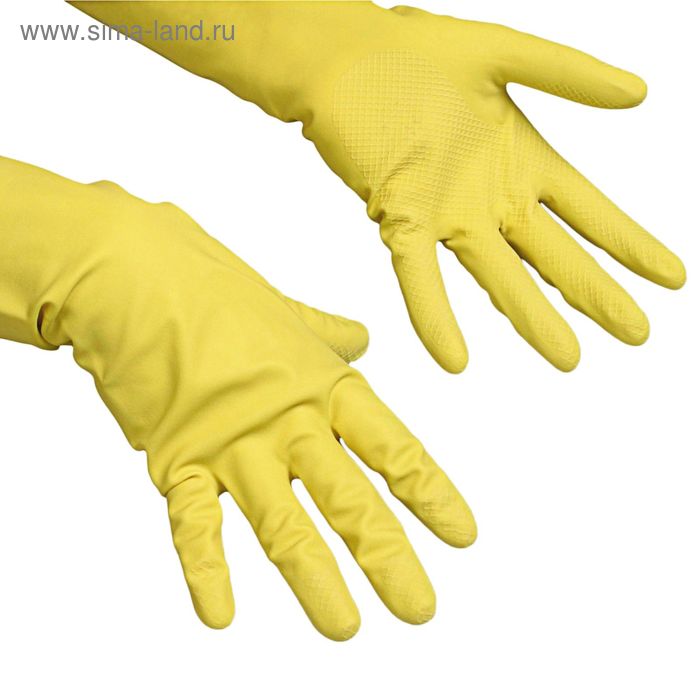 Перчатки Vileda для профессиональной уборки, многоцелевые, размер М, цвет жёлтый перчатки vileda контракт для профессиональной уборки размер xl цвет жёлтый