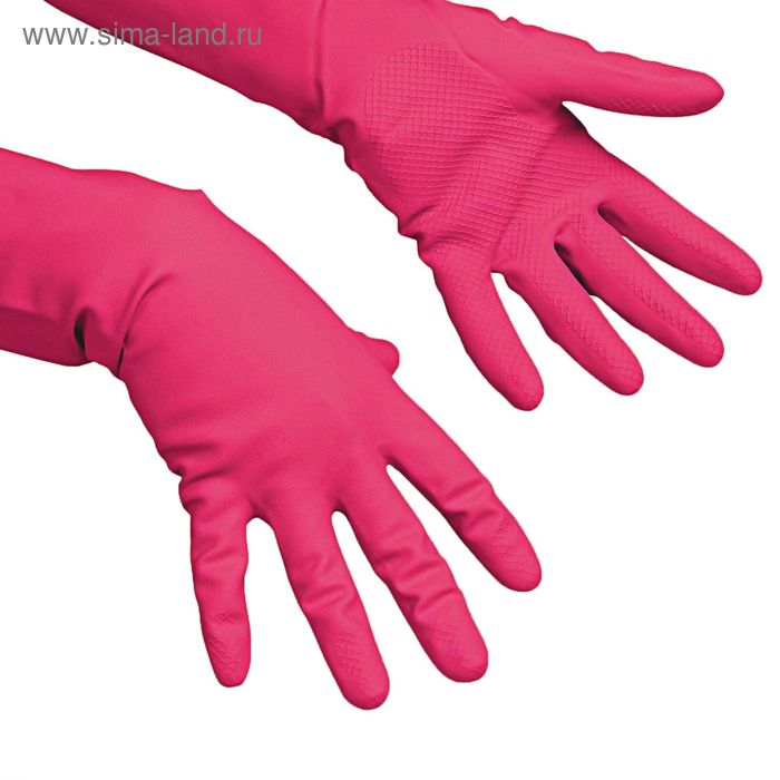 фото Перчатки vilenda для профессиональной уборки, многоцелевые, размер м, цвет красный vileda professional