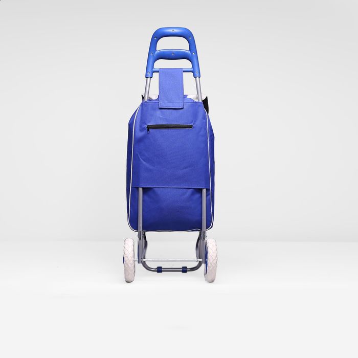 Сумка-тележка, хозяйственная, на колёсах, 33 л, цвет синий/серый