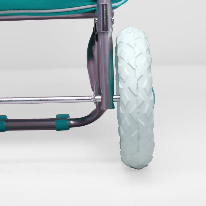 Сумка-тележка, хозяйственная, на колёсах, 33 л, цвет бирюзовый/серый