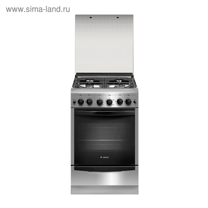 

Плита Gefest 5100-02 0004, газовая, 4 конфорки, 52 л, газовая духовка, серебристая