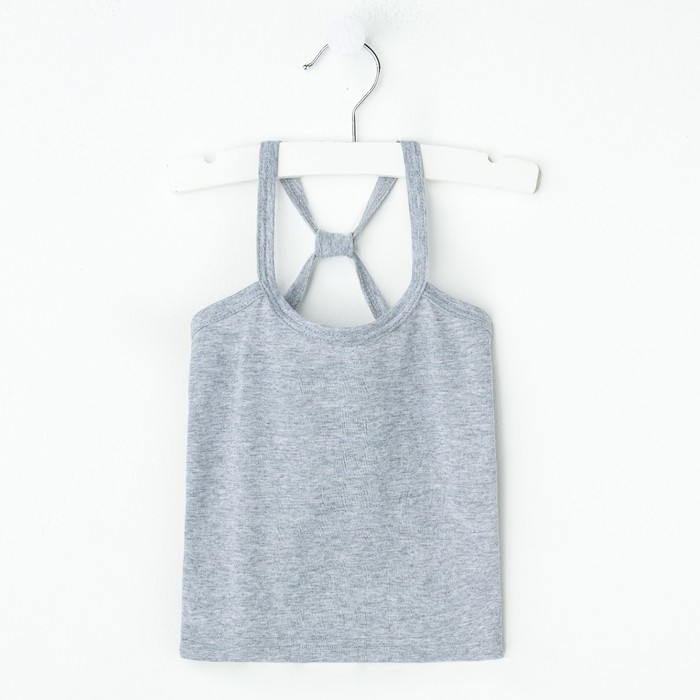 Майка для девочки "Карина", рост 110-116 см, цвет серый меланж 1054