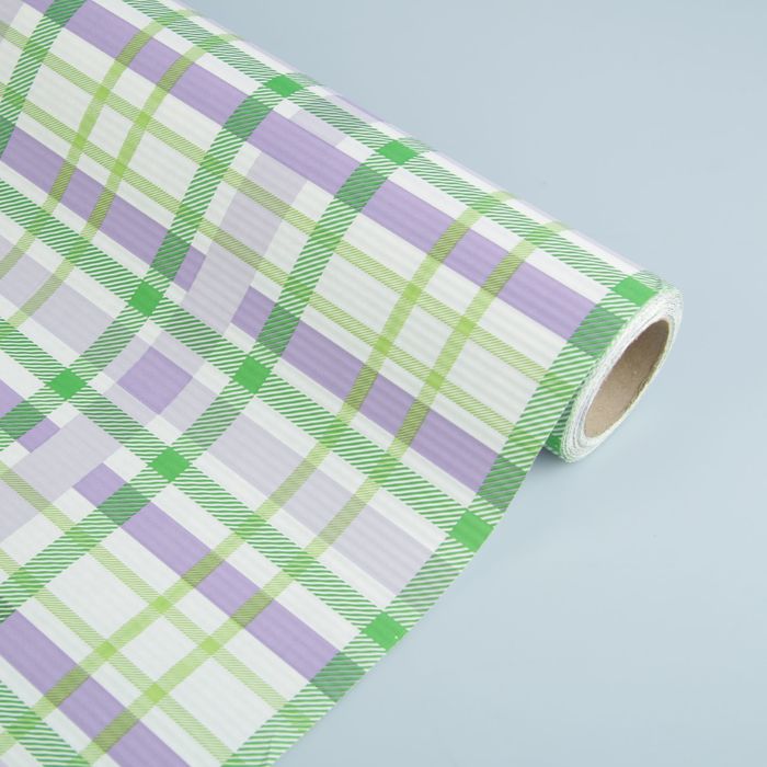 Бумага упаковочная крафт, зелёно-сиреневый, 0.5 х 10 м