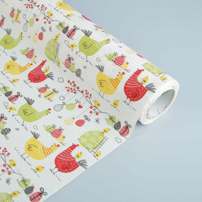Бумага упаковочная крафт "Курочки", 0.5 х 10 м