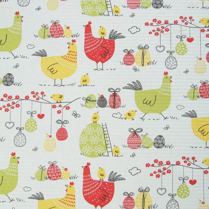 Бумага упаковочная крафт "Курочки", 0.5 х 10 м