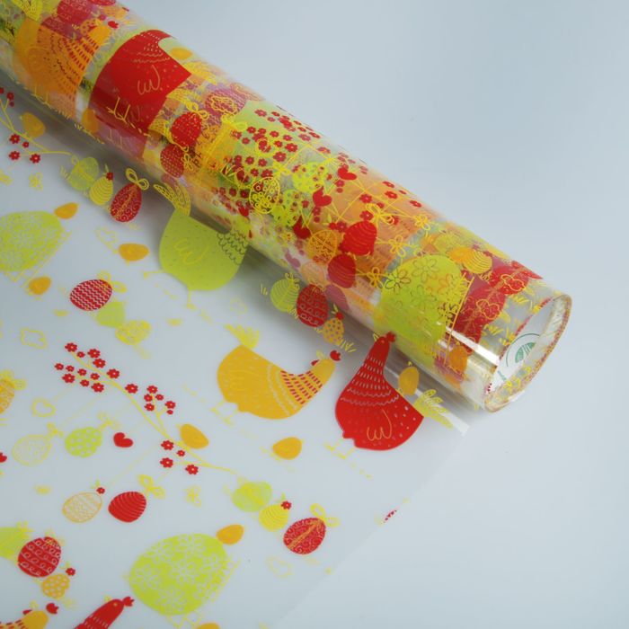 Плёнка для цветов и подарков "Курочки", 0,5 х 9 м, 30 мкм