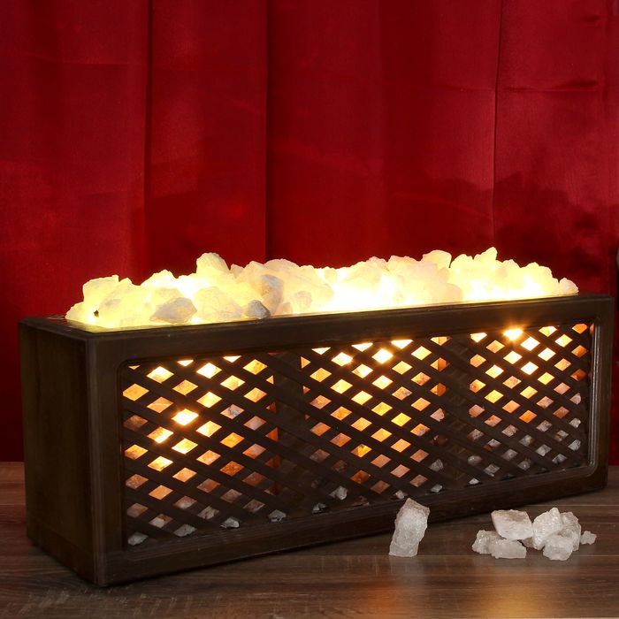 Светильник соляной электрический "Галлариум дуб" 38 кг, деревянный декор