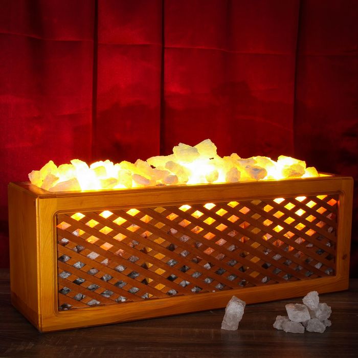 Светильник соляной электрический "Галлариум сосна" 36 кг, деревянный декор