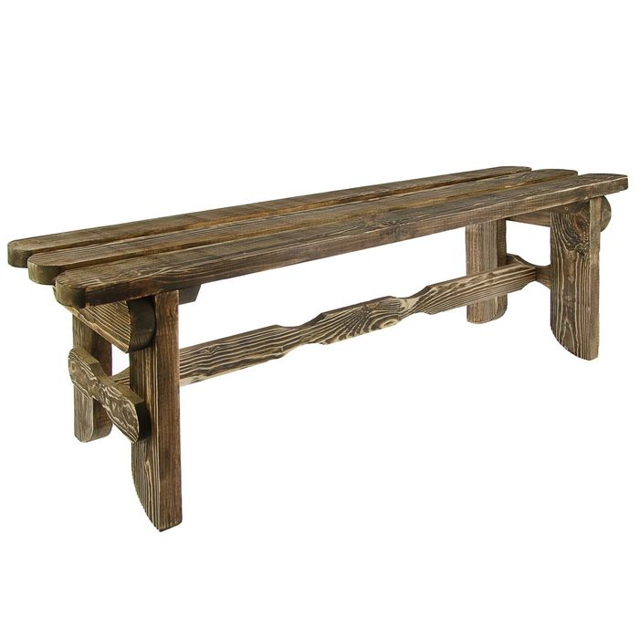 Лавка "Разбойник" 150 см, сосна брашированная, состаренная