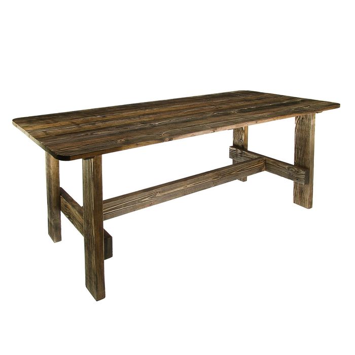 Стол "Дачный" 160 см, сосна брашированная, состаренная