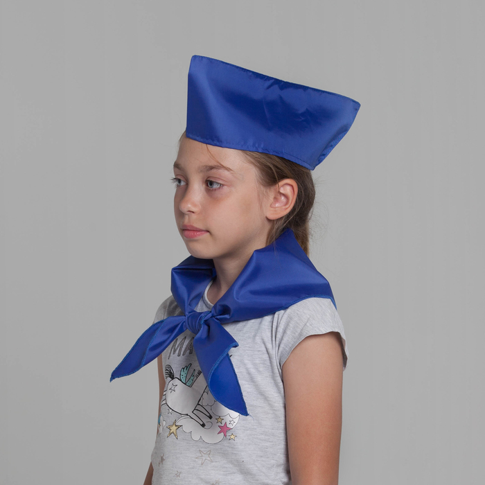Комплект "Вожатого" пилотка + галстук, цвет василек