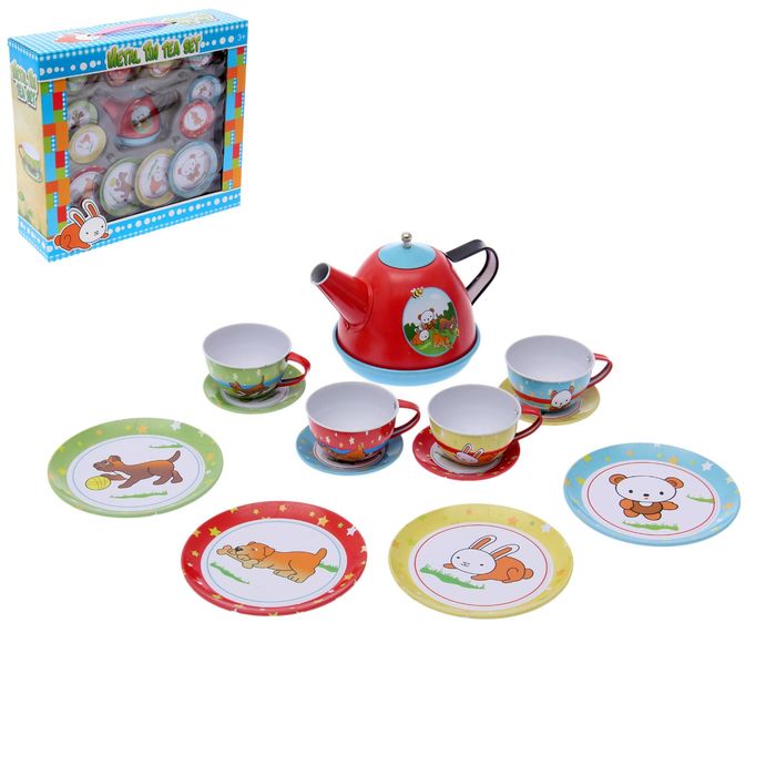 Набор металлической посуды "Веселые друзья", 4 персоны, 13 предметов