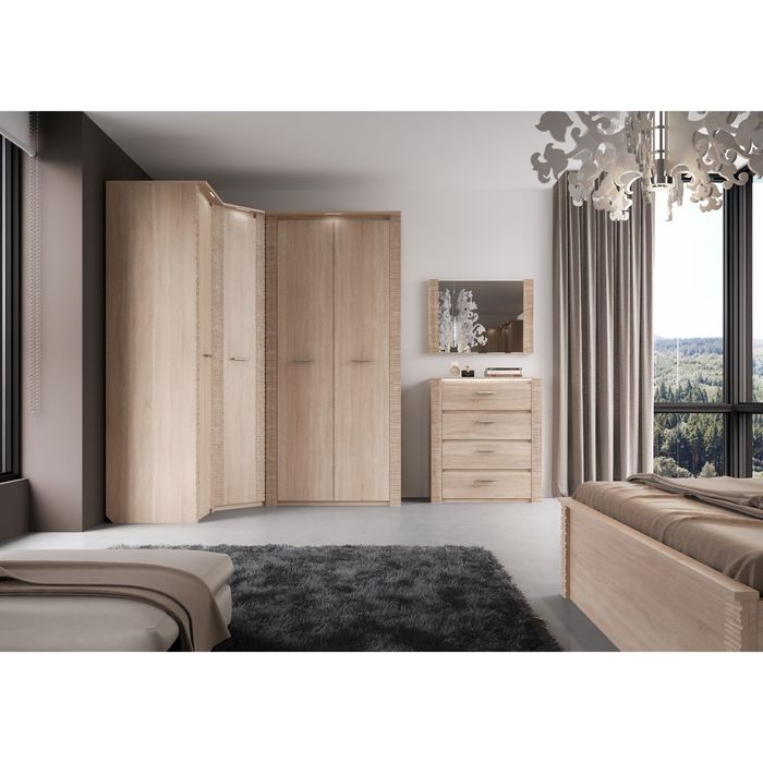 Кровать Спальня Элана 1600 с основанием, Дуб Сонома