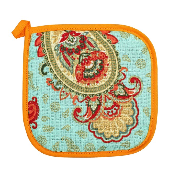 Прихватка "Доляна" Индийский огурец, размер 20х20 см, 100% хлопок, вафельное полотно 162г/м2