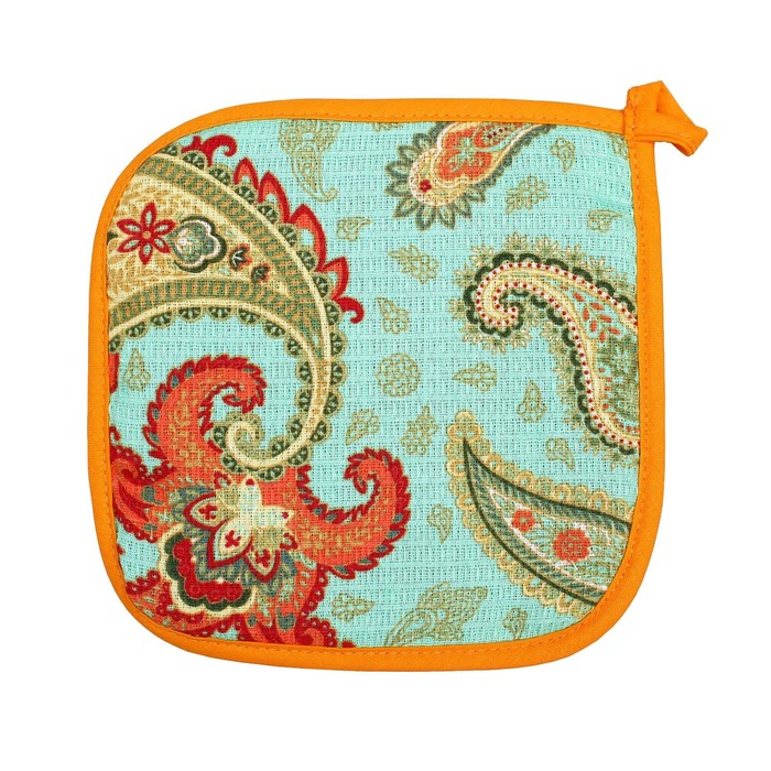 Прихватка "Доляна" Индийский огурец, размер 20х20 см, 100% хлопок, вафельное полотно 162г/м2