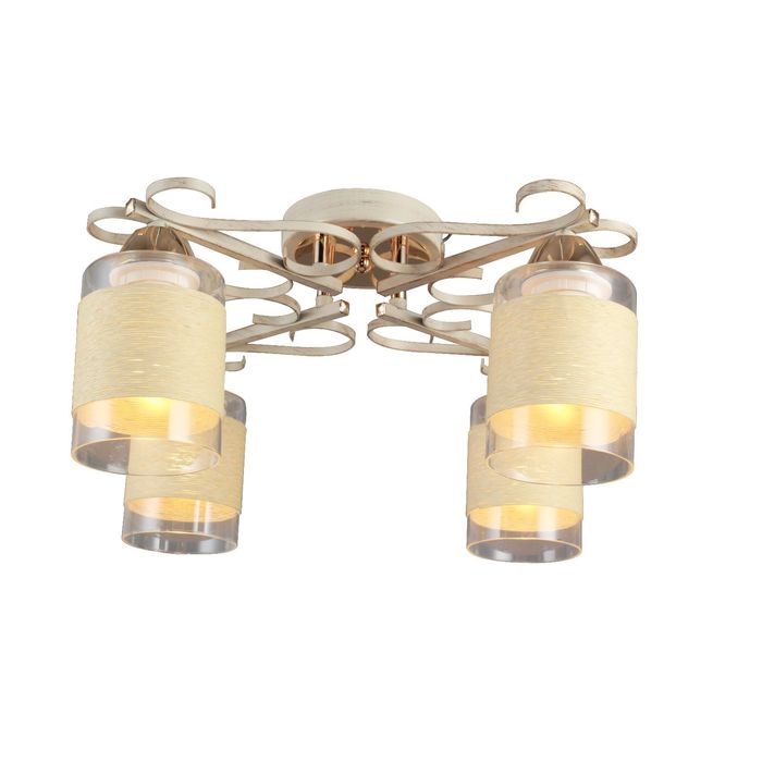 Люстра "София" 4 лампы 60Вт Е27 бежевый-золото