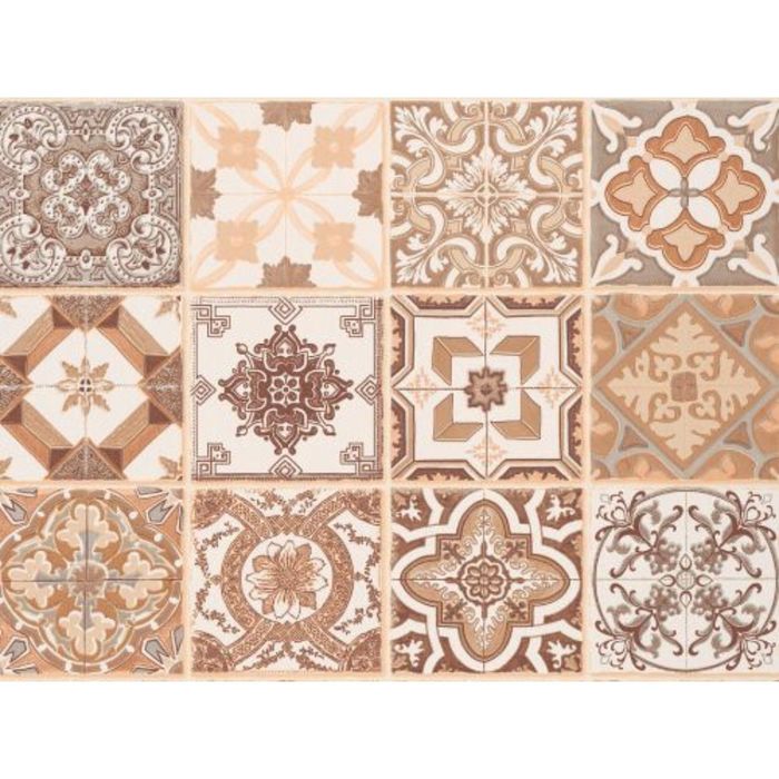 Обои виниловые 5513 (02) Витражи азулежу бежевая 0,53х10 м