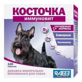 

Витаминное-минеральная добавка АВЗ "Косточка. Иммуновит" для собак, 100 таб