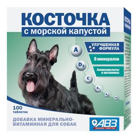 

Витаминное-минеральная добавка АВЗ "Косточка. Морская капуста" для собак, 100 таб