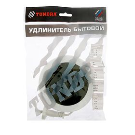 

Удлинитель-рулетка TUNDRA, 3 розетки, 5 м, 6 А, 1300 Вт, ШВВП 2х0.5 мм2, без з/к, белый