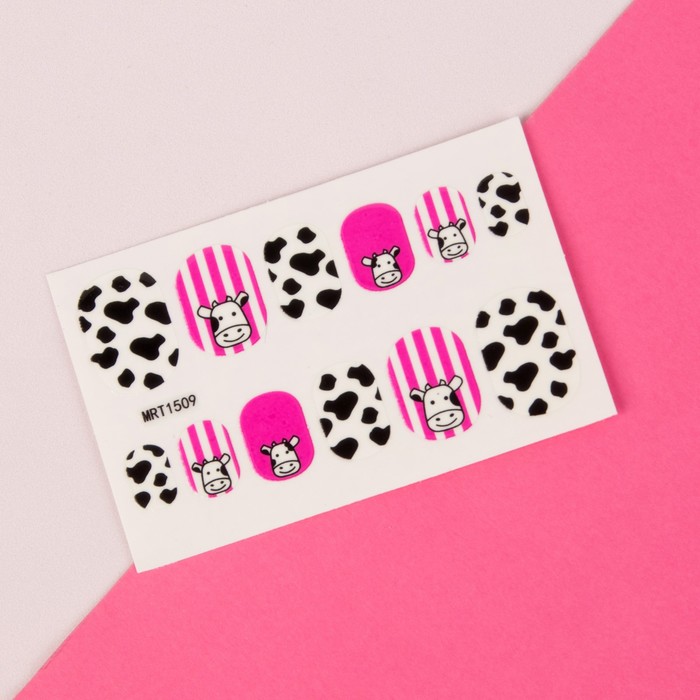 Наклейки для ногтей "Коровки", цвет МИКС