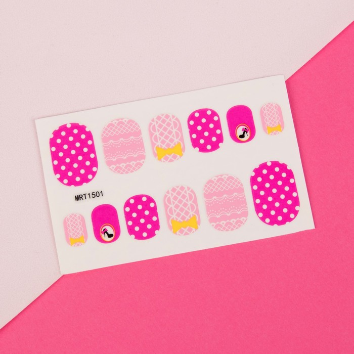 Наклейки для ногтей "Горошек/вуаль", цвет МИКС