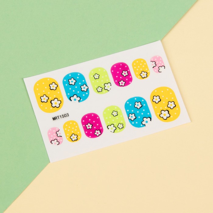 Наклейки для ногтей "Цветочки", цвет МИКС