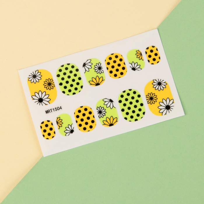 Наклейки для ногтей "Ромашка", цвет МИКС