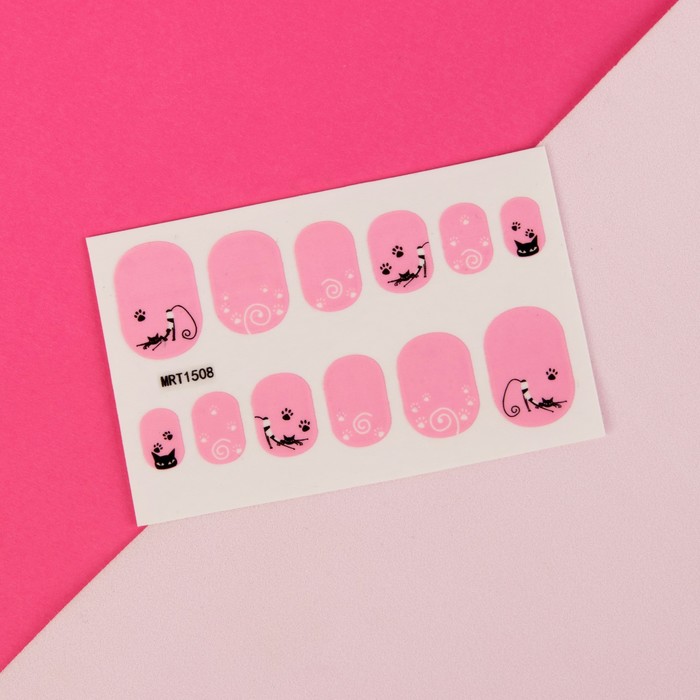 Наклейки для ногтей "Чёрная кошка", цвет МИКС
