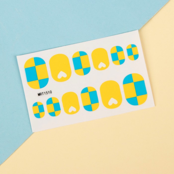 Наклейки для ногтей "Квадратики", цвет МИКС