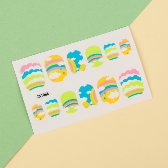 Наклейки для ногтей "Радуга", цвет МИКС
