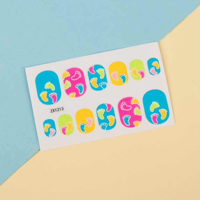 Наклейки для ногтей "Следы", цвет МИКС