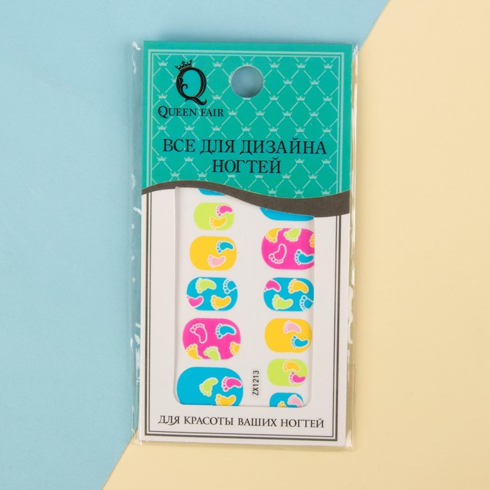 Наклейки для ногтей "Следы", цвет МИКС