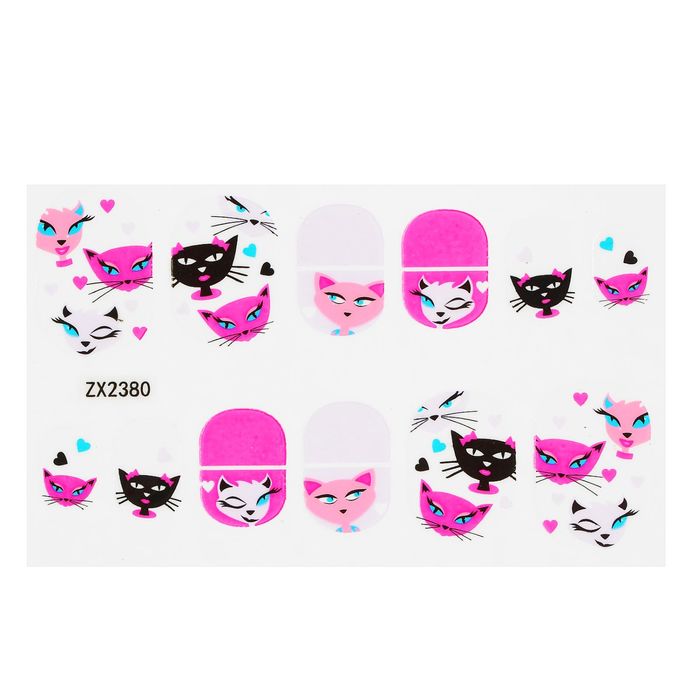 Наклейки для ногтей "Кошечки", цвет МИКС