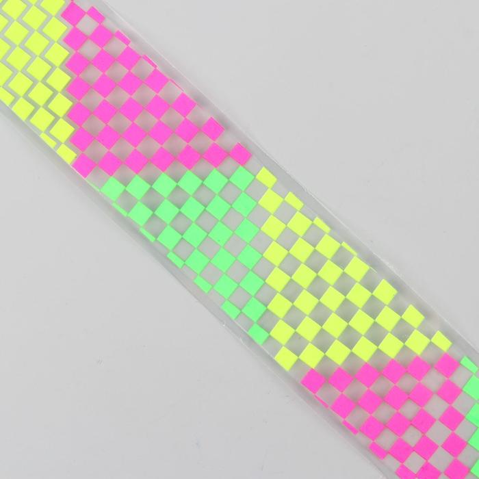 Слайдер-дизайн для ногтей "Квадратики", неоновый, цвета МИКС