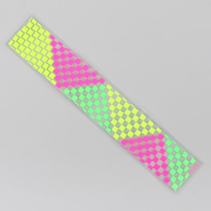 Слайдер-дизайн для ногтей "Квадратики", неоновый, цвета МИКС