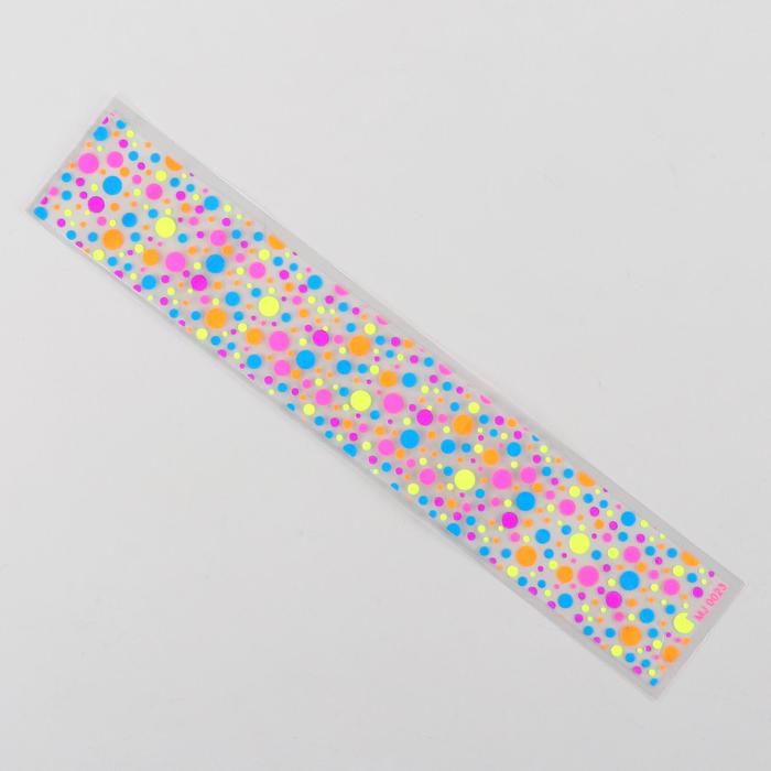 Слайдер-дизайн для ногтей "Кружочки", неоновый, цвета МИКС