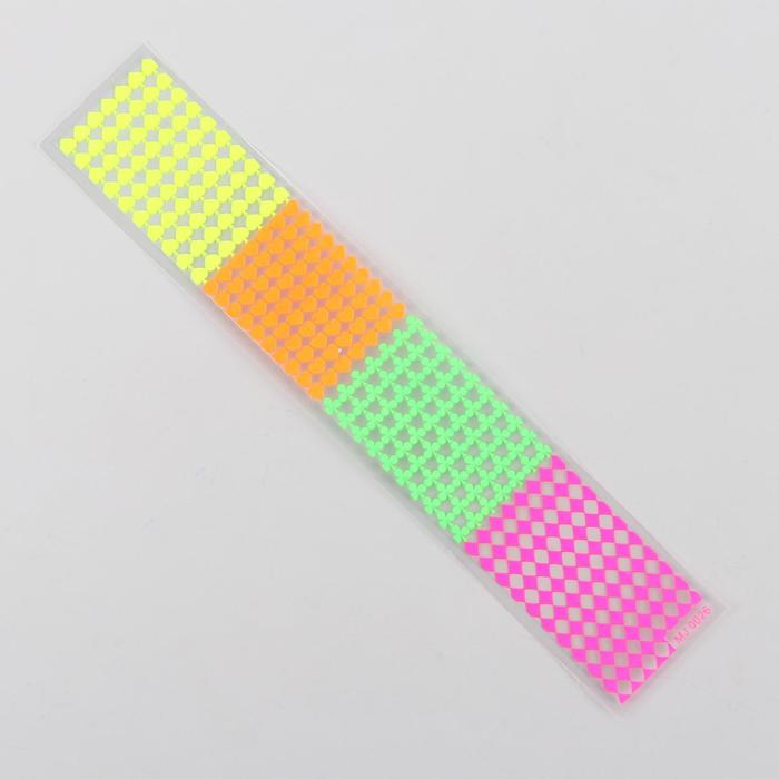 Слайдер-дизайн для ногтей "Карточные масти", неоновый, цвета МИКС