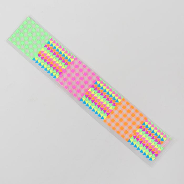 Слайдер-дизайн для ногтей "Квадрат/треугольник", неоновый, цвета МИКС